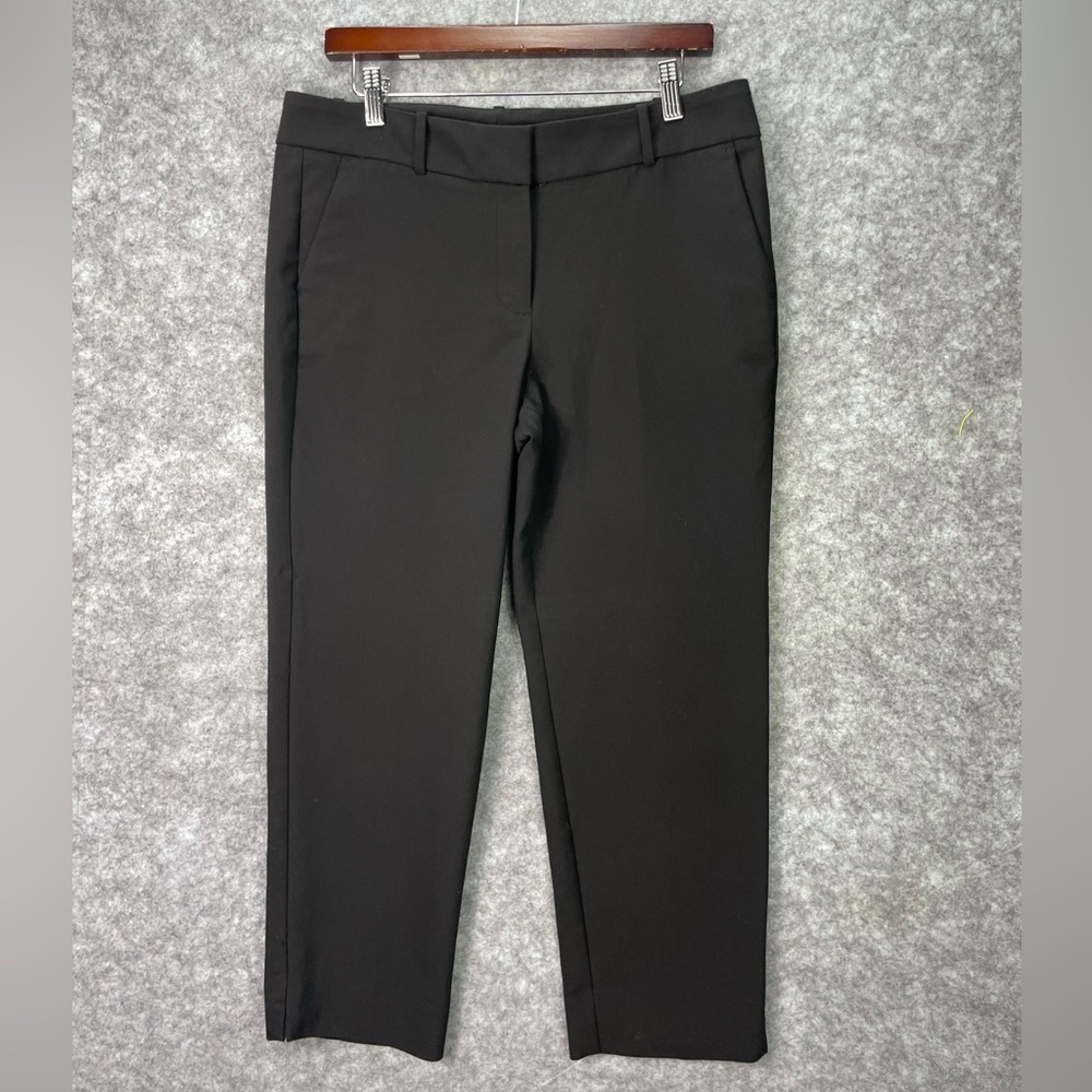 Chicos Pants Womens 1 Med 8 Black Stretch Career Trousers Work Office Classic
